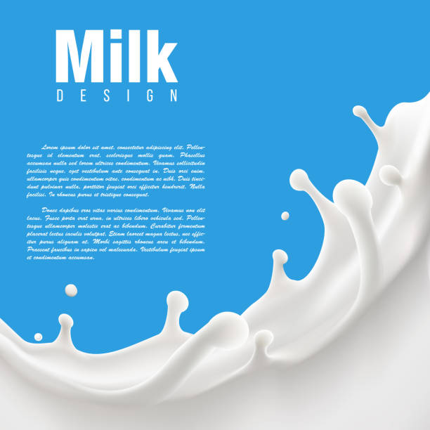 молоко дизайн 3d вектор иллюстрации с молоком всплеск - milk chocolate illustrations stock illustrations