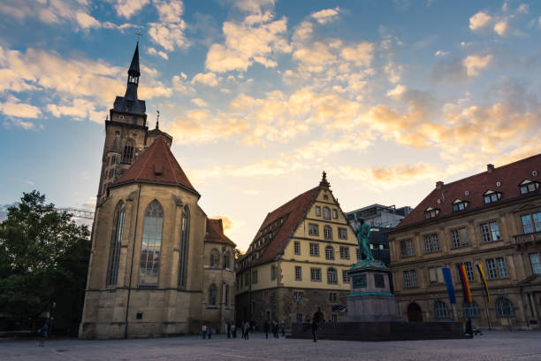 istock Stuttgart Schillerplatz Sunset City Center Historical Architecture Sightseeing Germany 860065480
