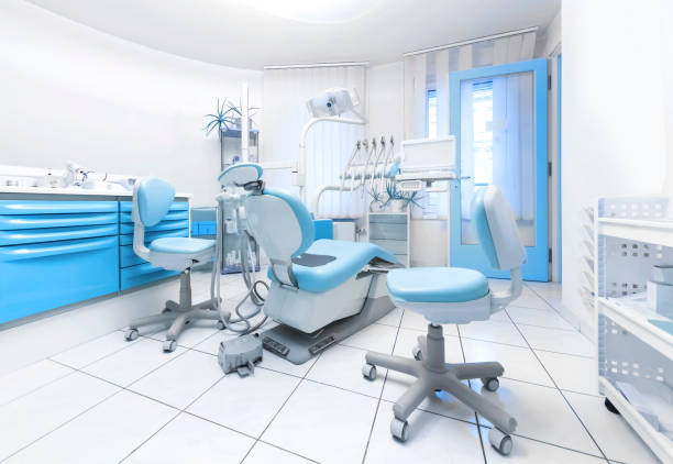 dental office interior - dental drill dental equipment dental hygiene drill imagens e fotografias de stock