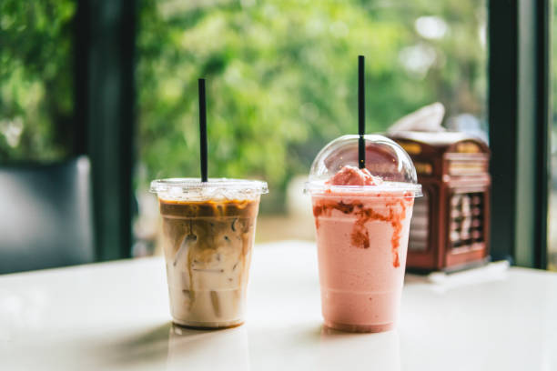 istock cold coffee and strawberry milk shake 860073052