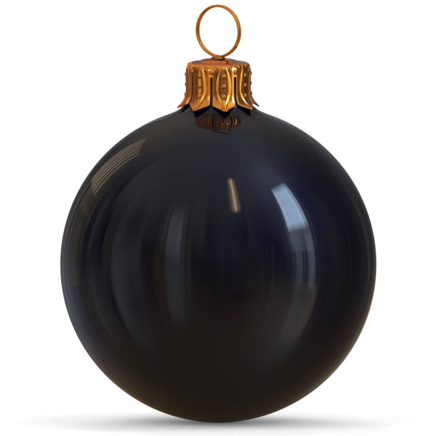 istock Christmas ball decoration black New Year's Eve bauble 860077176