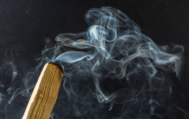 smoke caused by various incenses stock photo