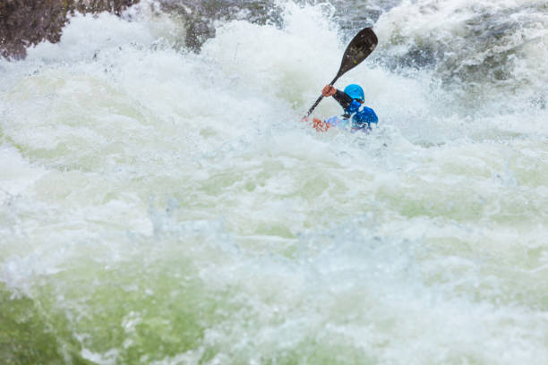 istock Extreme white water mountain canoeing 860081398