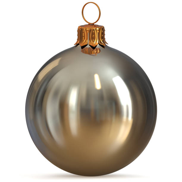 istock Christmas ball silver white metallic decoration closeup 860084582