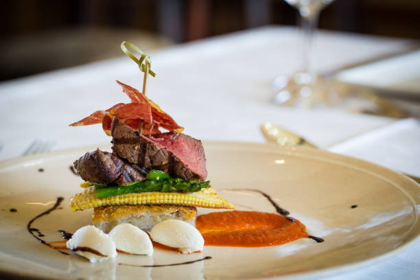 istock Delicious gourmet roast beef lunch in a fine restaurant 860084834