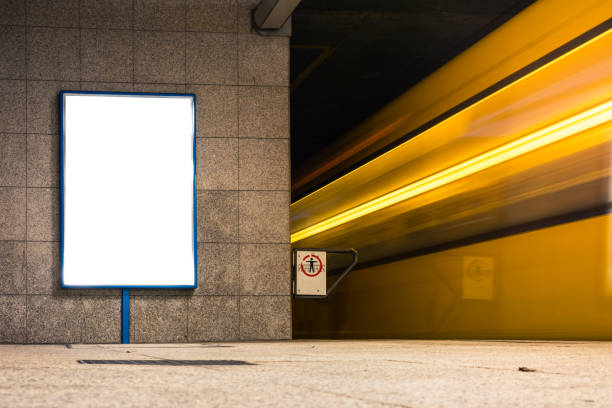 istock Subway Advertisement Urban Transportation Isolated White Mockup Space Billboard 860085322