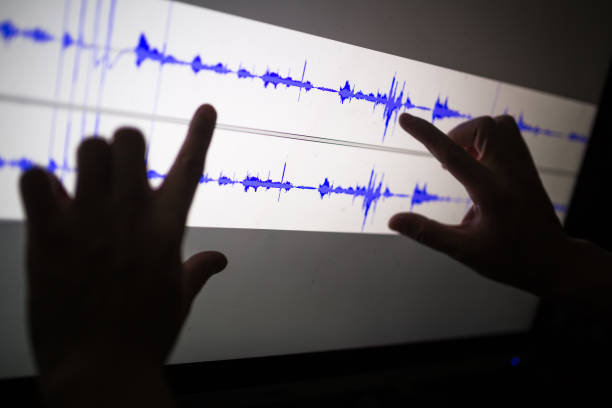 istock artist cut audio signal in the touch screen computer 860085588