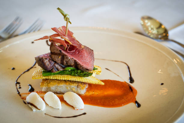 istock Delicious gourmet roast beef lunch in a fine restaurant 860085638