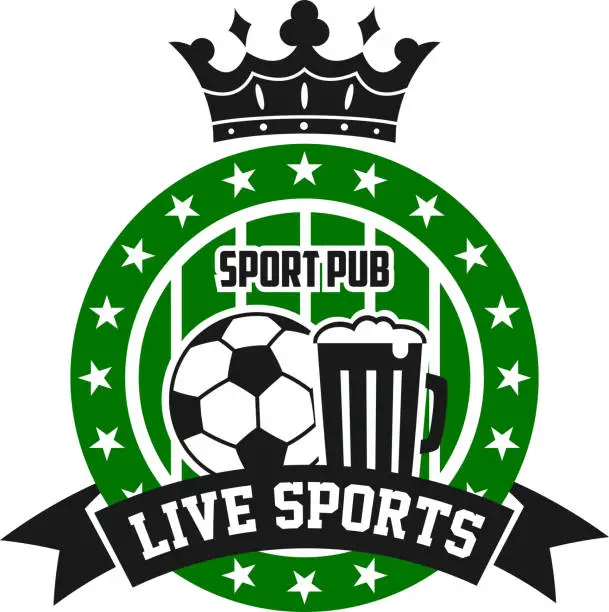 Vector illustration of Soccer football sport bar pub vector icon