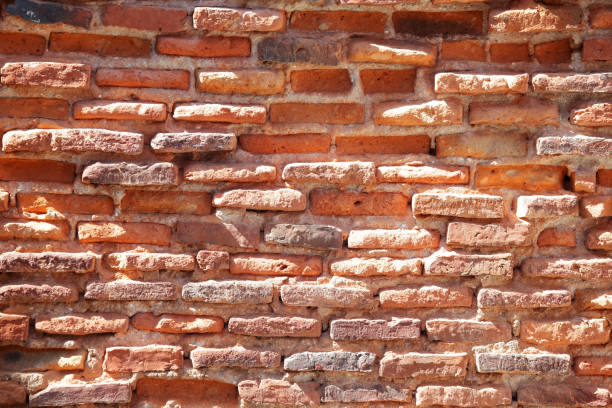 istock close up of ancient brick wall background. 860089846