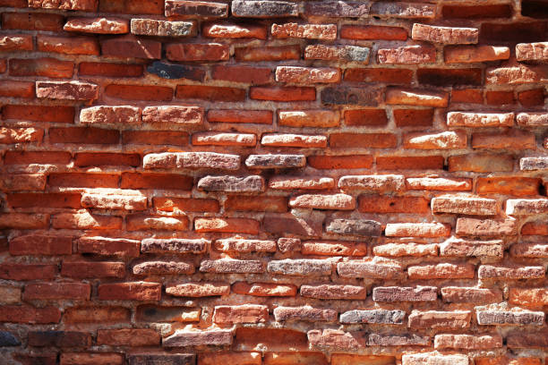 istock close up of ancient brick wall background. 860090668