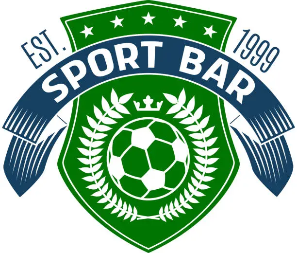 Vector illustration of Soccer bar or football sport pub vector icon
