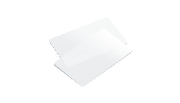 Blank plastic transparent business cards mockup isolated