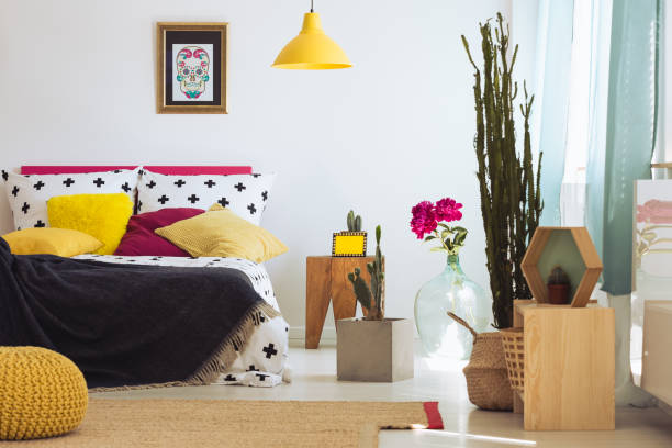 istock Sugar skull painting in bedroom 860097460