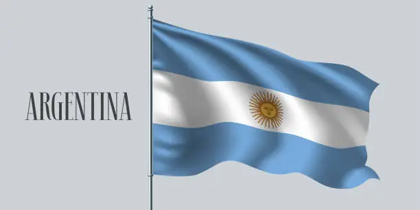 Vector illustration of Argentina waving flag vector illustration