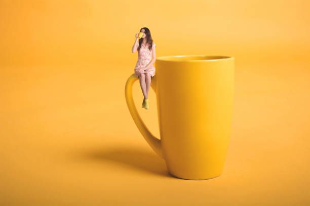 istock Creative surrealism design with miniature people. 860100916