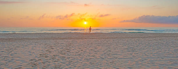 istock Sunrise over a sandy beach in sunlight in summer 860108498