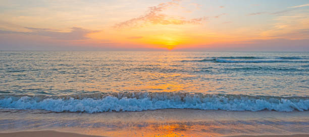 istock Sunrise over a sandy beach in sunlight in summer 860109300