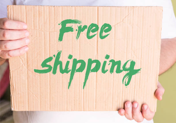 istock Free shipping on cardboard in hands man 860113620
