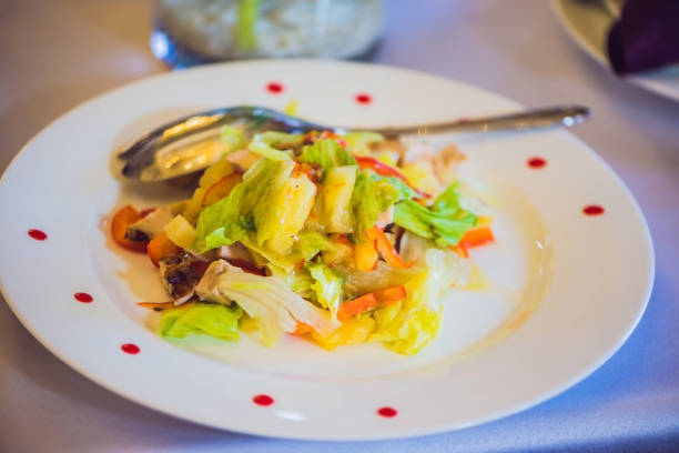 istock Salad in a plate. Catering service concept 860119690