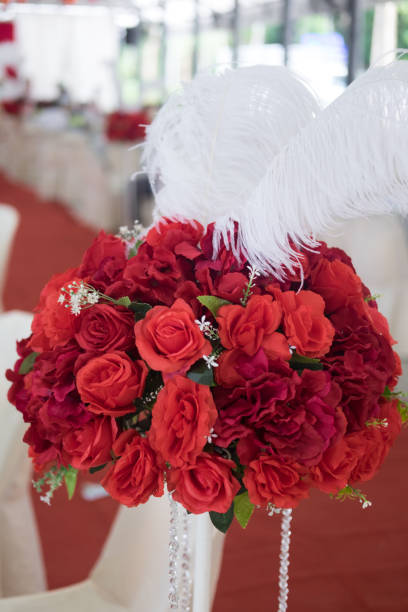 istock Roses bouquet decoration in wedding wedding ceremony 860126082