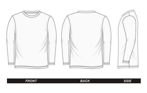 sketch Shirt long sleeve white sketch Shirt long sleeve white vector image long sleeved stock illustrations