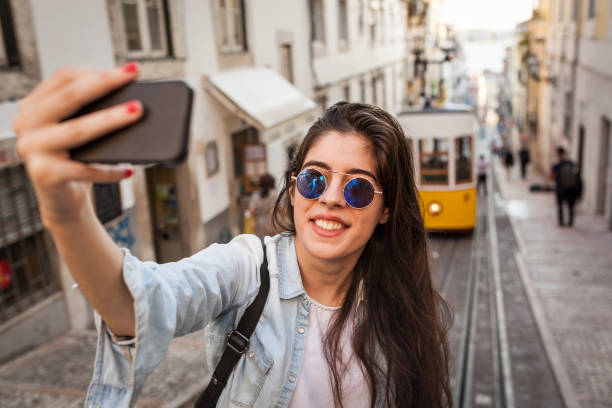 istock Selfie with The Old Tram in Lisbon 860129326