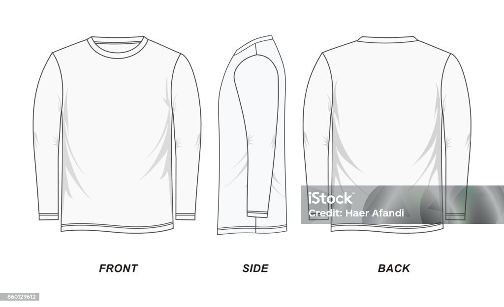 t-shirt white blank Sketch t-shirt white blank, vector image Long Sleeved stock vector