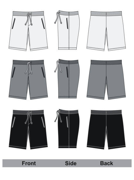 illustrations, cliparts, dessins animés et icônes de vecteur de short noir et blanc - swimming trunks illustrations