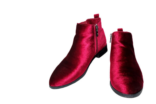 istock Lady's red ankle boots isolated on white background. 860136996