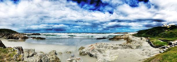 Hermanus is the best land based place to spot the migrating southern right wales during winter and springtime.Panoramic picture was taken along the cliff path.