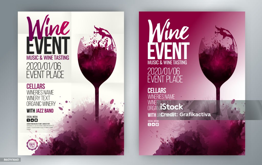 Template for poster, invitations, promotions and wine events Template for poster, invitations, promotions and wine events. Vector illustration Wine stock vector