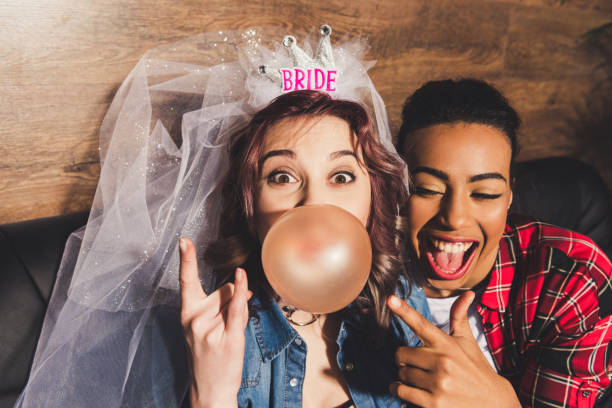 multiethnic women celebrating hen party
