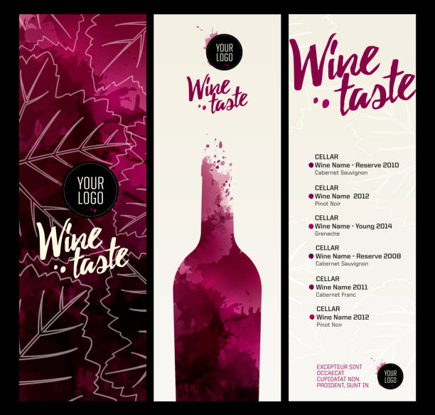 Invitation template for event or party. Suitable for tasting events or wine presentation. Invitation template for event or party. Suitable for tasting events or wine presentation. wine tasting stock illustrations