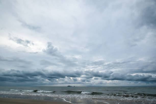 istock Beautiful seascape before raining in wide angle sight. 860145450