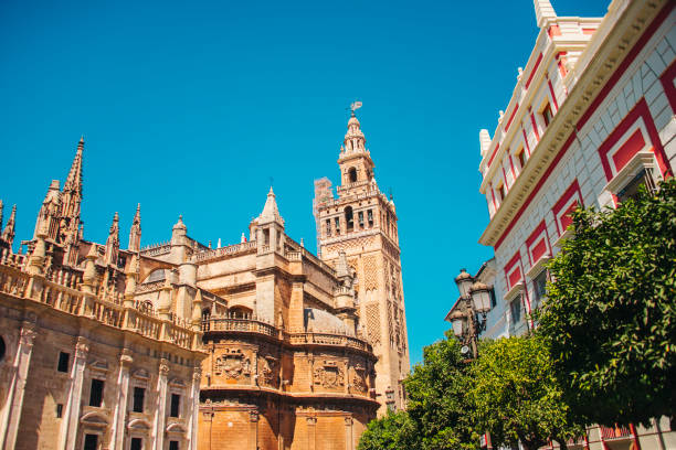 la giralda, sevilla, spanien - seville sevilla santa cruz city stock-fotos und bilder