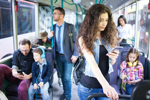 istock Young woman in a bus 860152368