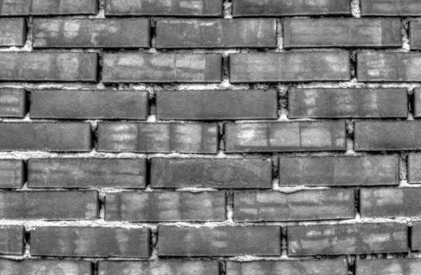 istock Stylish brick wall background in black and white 860156722