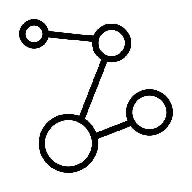 ilustrações, clipart, desenhos animados e ícones de ligação química vector fina linha icon - hydrogen bond