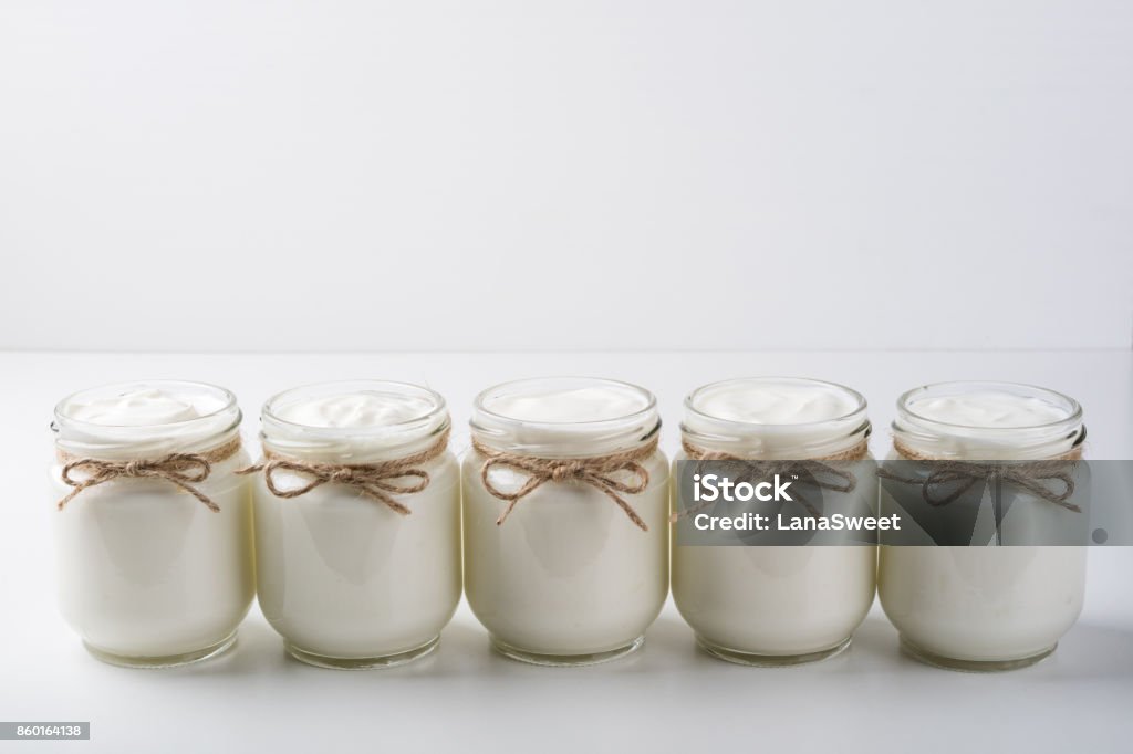 Yogurt In Glass Dairy Products Homemade Greek Healthy Food Diet Copy Space Stock Photo - Image Now - iStock