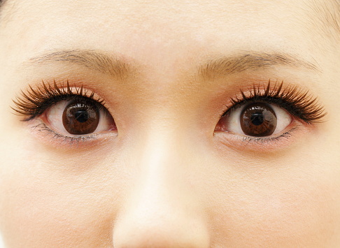 Japanese woman's eyes expression