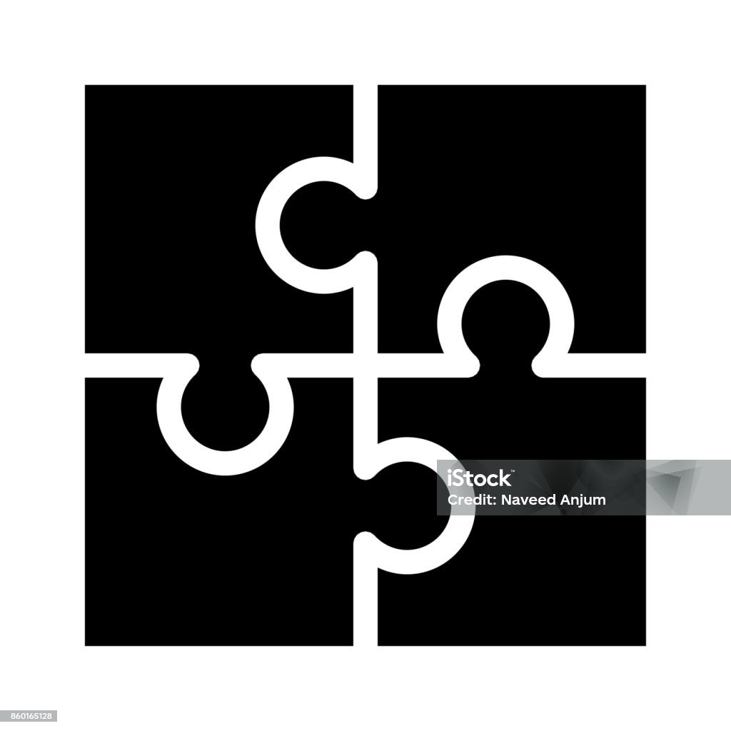 puzzle Glyph Vector Icon Jigsaw Piece stock vector