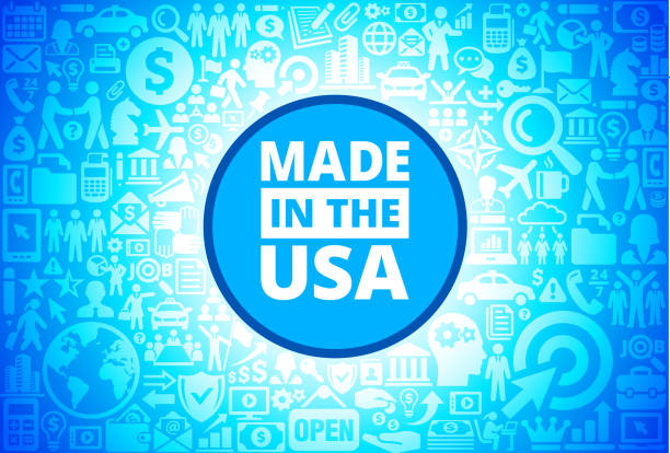 illustrations, cliparts, dessins animés et icônes de made in usa signe icône on business and finance vector background - made in the usa usa computer icon symbol