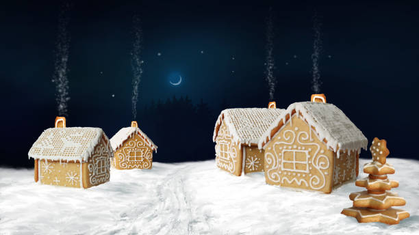 istock Christmas card with gingerbread cookies 860172078