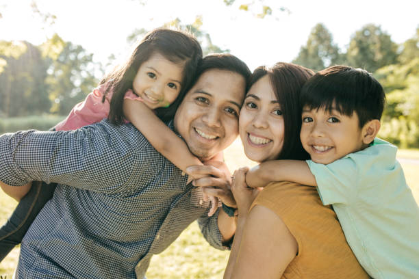 istock Happy family with two kids 860175842