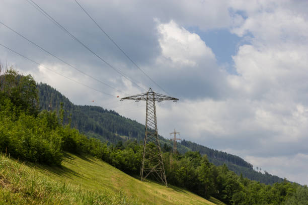 istock an electricity pylon on the hill 860180174