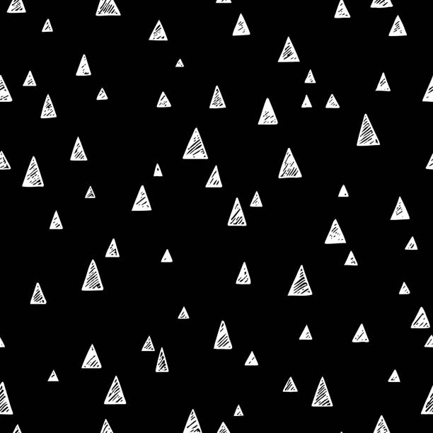 seamless pattern in negative black and white triangles vector art illustration