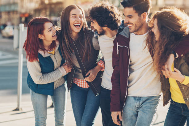 istock Group of people walking in the city 860187950