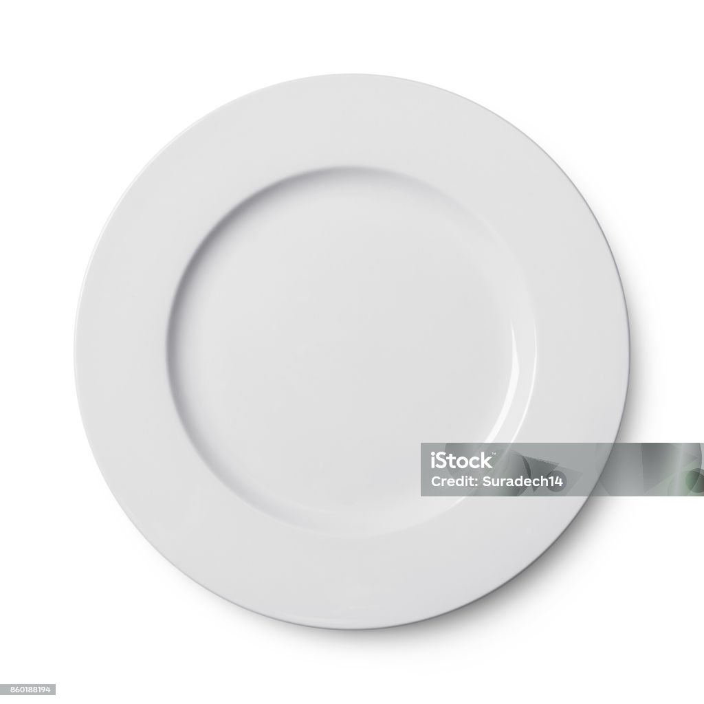 Plato de porcelana circular simple aislado en Pentecostés - Foto de stock de Plato - Vajilla libre de derechos