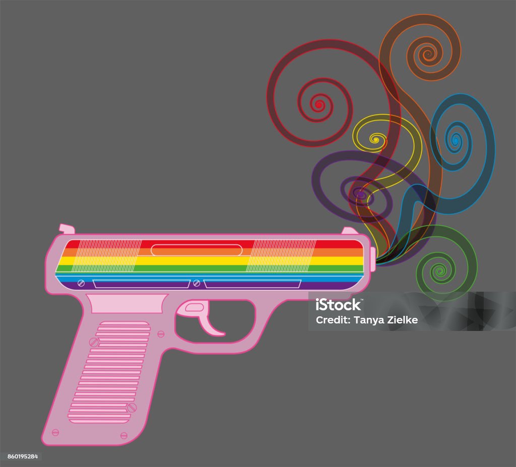 Pink Gun Bullets Pink Gun Stock Illustration - Download Image Now - Rainbow, Aiming ...
